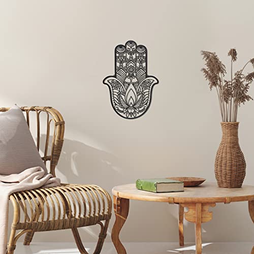 Lounsweer Hamsa Hand Wall Decor Geometric Meditation Decor Sacred Geometric Walling Boho Spiritual Art for Bedroom Yoga Room Minimalist Aesthetic Ornament Ideal Housewarming Gift
