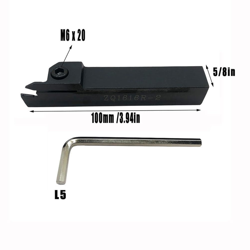 [Australia - AusPower] - Hunricho Hunricho Carbide Slotted Plate GTN-2 (SP200) 2 mm Carbide Inserts for Groove Cutting with ZQ1616R-2 Holder Rotary Tool Cutting for Steel 5/8 shank tool holder with SP200 inserts 
