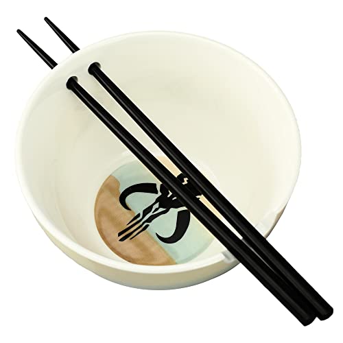 Star Wars The Mandalorian Ceramic Ramen Noodle Bowl with Chopsticks