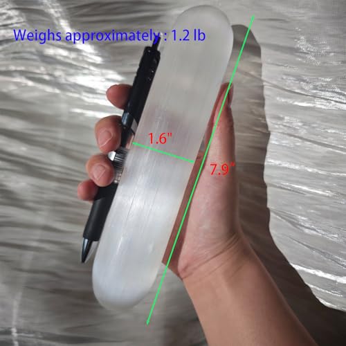 7.9 x 1.6" Polished Selenite Crystal Wand 1.2 lb Large Selenite Stick