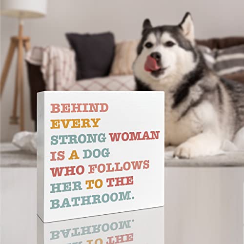 Funny Dog Bathroom Desk Decor, Dog Bathroom Toilet Wooden Box Sign A1