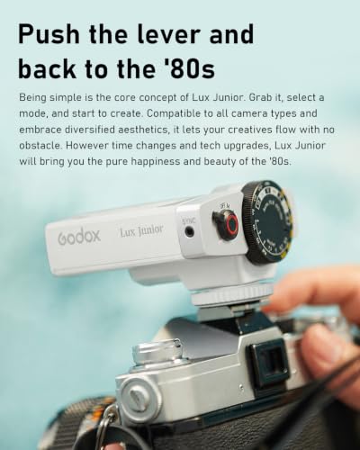 Godox Lux Junior Retro Camera Flash with PC sync Ports (White, 4.6oz) White