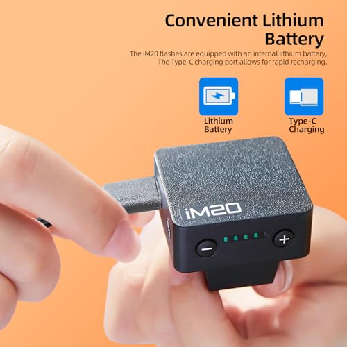 Godox Flash iM20 Mini Camera Flash - GN10/470 mAh/Type-c Charge/440 Full-Power Flashes/3s Recycle Times/5 Power Levels/Manual, Camera Flash for Sony zve10/Sony zv1/Sony a7iii/Fujifilm f1 etc. S