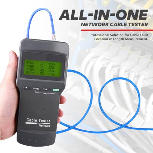 TesterOn network cable tester with remote testers for Cat5, Cat5e, Cat6, and Cat6e Ethernet cables