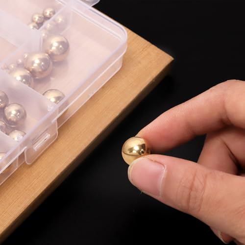 Glarks 160pcs 1-12mm 13 Sizes Metric Precision Chrome Steel Assorted Loose Bicycle Solid Brass Bearing Balls Assortment Kit