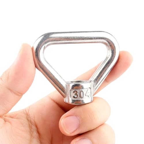 6 Pack M12 Lifting Eye Nut 1/2" Ring Triangle Shape Thread 304 Stainless Steel Eye Bolt Nuts M12-1/2"