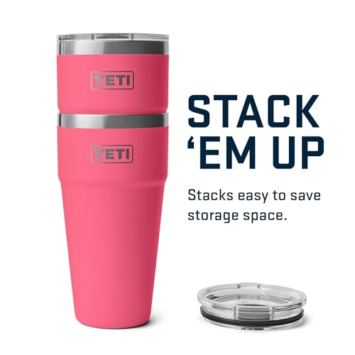 YETI Rambler 30 oz Stackable Tumbler, Stainless Steel, Vacuum Insulated with MagSlider Lid Tropical Pink