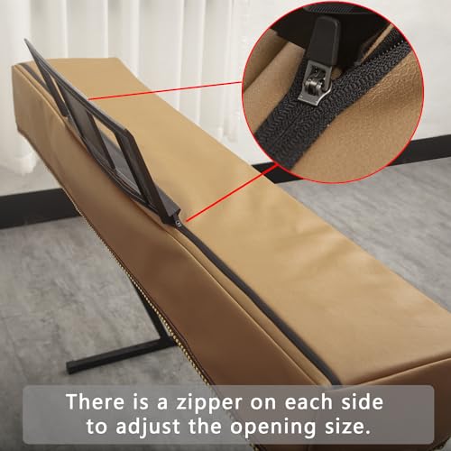 Keyboard Piano Cover Digital Piano Dust Covers Luxury Soft and Premium Surface Thickening Electronic Organ Covering Keyboard Update Encasement (Brown) Brown