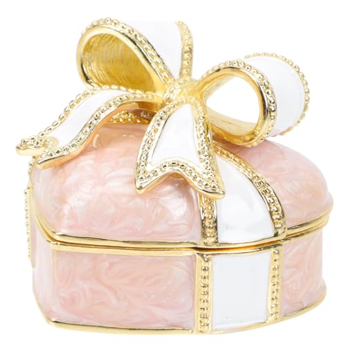 Heart Shaped Jewelry Box Ring Box Pink Storage Case for Earrings Necklaces Brooches and Small Items Travel and Home Jewelry Gift 2.28 X 2.08 X 1.77 in