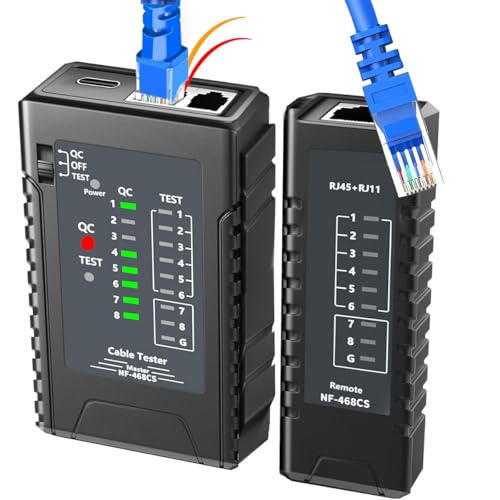 Network Cable Tester Ethernet Tester Cable Tester Shielding Cable LAN Connection Tester Tool Black for RJ45 RJ11 RJ12