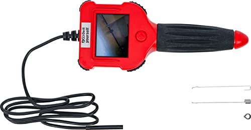 BGS DIY 63217 Endoscope Colour Camera with TFT Monitor Camera Head Diameter 5.5 mm | Colour display 61 mm (2.4 inches), 6 LEDs, gooseneck length 1000 mm, camera focus 3-10 cm, magnet and hook, IP67