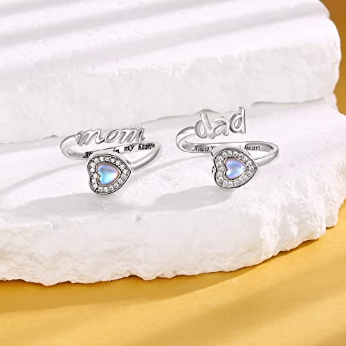 Sterling Silver Urn Ring for Ashes: Cremation Jewelry Keepsake for Women Mom - Moonstone