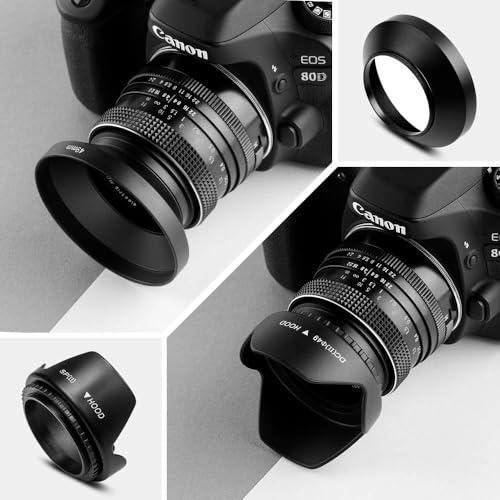 82mm Lens Filter Accessories Kit:UV CPL Adjustable ND Filter(ND2-ND400),Macro Close up Filter Set(+1,+2,+4,+10),Lens Hood,3 in 1 Grey Card for Canon Nikon Sony Pentax Olympus Fuji DSRL Camera 82mm
