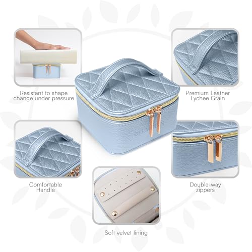 Mothers Day Gifts - Travel Jewelry Case Organizer - Anti Tangle Storage Organizer - Portable Jewelry Travel Case - Jewelry Box - Jewelry Travel Case For Women (Sky Blue) Sky Blue