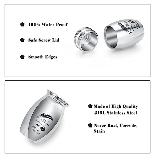 Small Urns for Ashes Keepsake Cremation Urn with Wings Charm Minis Personal Funeral Urn for Pet or Human Ashes Memorial Ash Keepsake (Silver Wings 40 * 30mm) Silver Wings 40*30mm