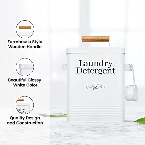 Modern Farmhouse Laundry Detergent Container for Laundry Decor (White) Laundry Detergent (White)