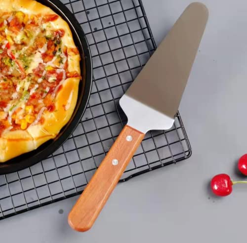10 Packs Pizza Server Spatula Pie Servers Spatula With Wooden Handle Shovel Stainless Suitable For And Easy to Grip Pizza Spatulas Pie Server Cake Pizza Servers 10