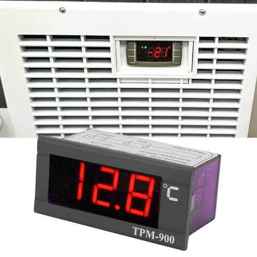 Fafeicy TPM-900 Digital Temperature Controller with Sensor Thermostat, LED Display, Temperature Measuring Range -40°C to +110°C, Humidity Range 20%~85% for Heating and Air Conditioning