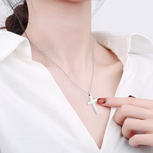 Imrsanl Religious Cross Urn Necklace Cremation Jewelry Keepsake Silver-1
