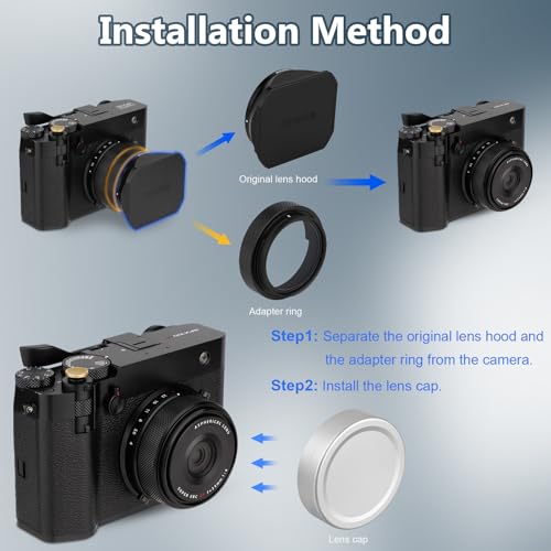 Haoge Metal Front Lens Cap Cover for Fujifilm GFX100RF Camera Accessories Silver Cap-GFX-S