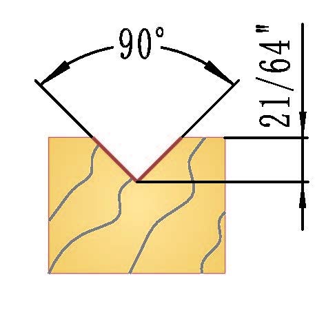 BETOP carbide insert 90-degree V-groove bit with 11/16-inch diameter and 1/4-inch shank