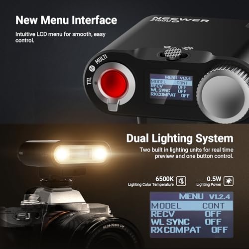 NEEWER Z160U-S Camera Flash Speedlite Compatible with Sony, Compatible with Godox, 18Ws GN14 6000K TTL 1/8000 HSS On Camera Flash Light with USB C 1100mAh Battery 1.4s Recycle 1100 Full Power Flashes