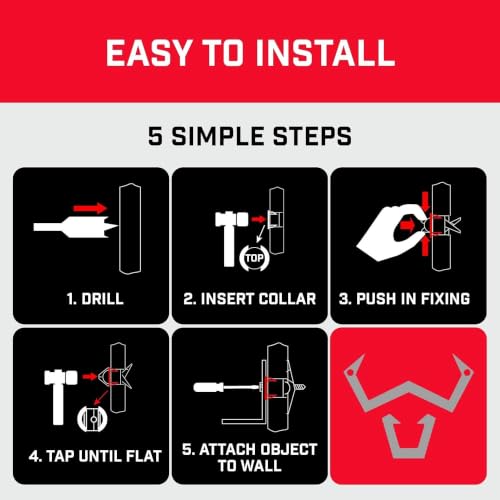 Bullfix drywall anchors for TV mounts, 4-pack, heavy-duty wall anchors for drywall installation