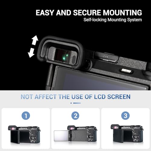 JJC 2-Pack FDA-EP20 Eyecup Eyepiece Eye Cup & FA-SHC1M Hot Shoe Cover Cap for Sony A6700 Camera