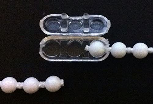 [Australia - AusPower] - Black Plastic #10 Chain - with 4 Connectors - Blind Beaded Bead Ball (20 feet) 20 feet 