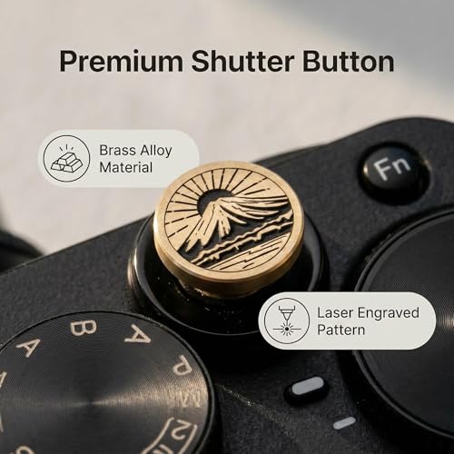 Metal Hot Shoe Cover Shutter Button for Fujifilm X100VI XT50 XT30III Copper Alloy-Set