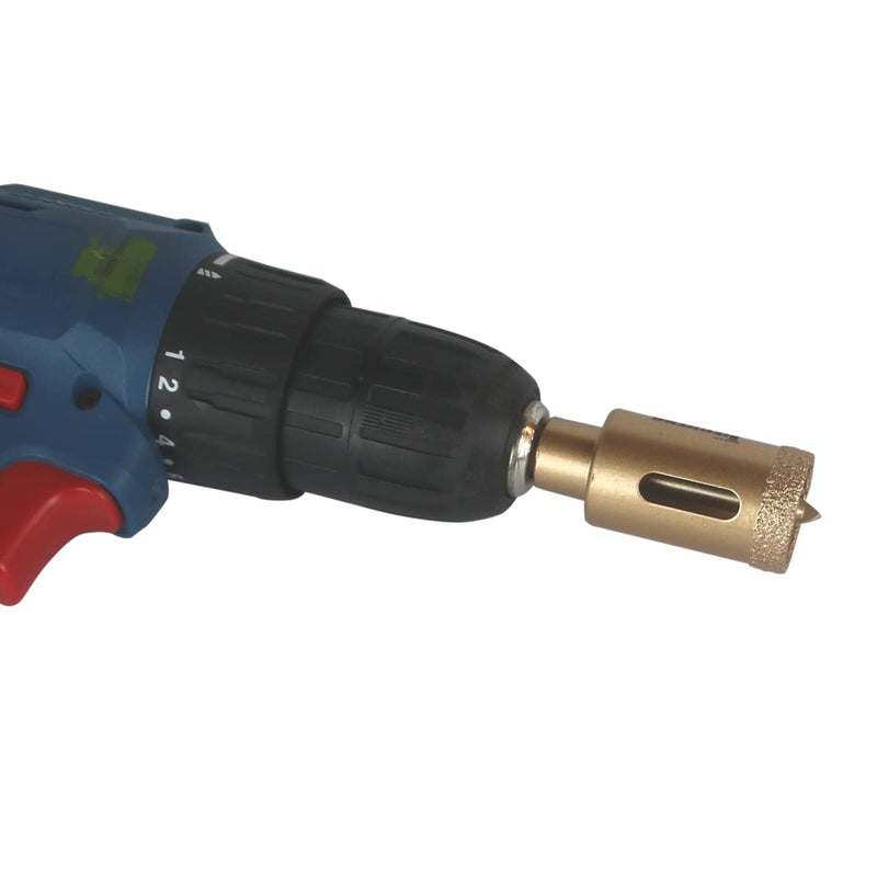 [Australia - AusPower] - Brazed Diamond 1 inch Hole Saw with Center Drill Bit for Ceramic,Porcelain,Tile,Glass,Granite Quartz,Marble,Gemstone,Dry Drilling 25mm 25mm(1") 