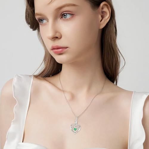 Sterling Silver Tree of Life Heart Urn Necklaces for Ashes - Cremation Memorial Jewelry Keepsake Pendant Necklace with Birthstone May