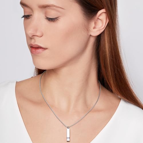 MILACOLATO 2 pcs Cremation Urn Pendant Necklace for Memorial Black+Silver Tone