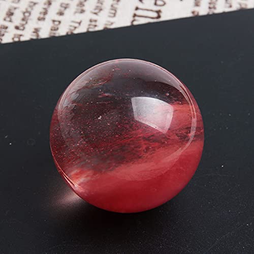Acxico 1Pcs 40-50mm Natural Red Crystal Ball Sphere Energy Stone Healing Polished Home Decor