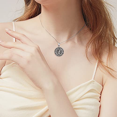 YFN Patron Saint Necklace Sterling Silver Amulet Medal Pendant Religious Jewellery Gift for Men Women 2-St Christopher (Round)-Silver