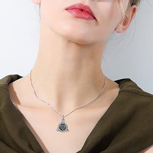 YAFEINI Urn Necklaces for Ashes 925 Sterling Silver Cremation Jewelry for Ashes Memory Jewelry for Women Men G-Celtic Urn Necklace