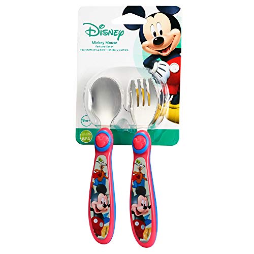 The First Years Disney Baby Mickey Mouse Stainless Steel Flatware for Kids (Pack of 5) 2 Piece Set (Pack of 5)