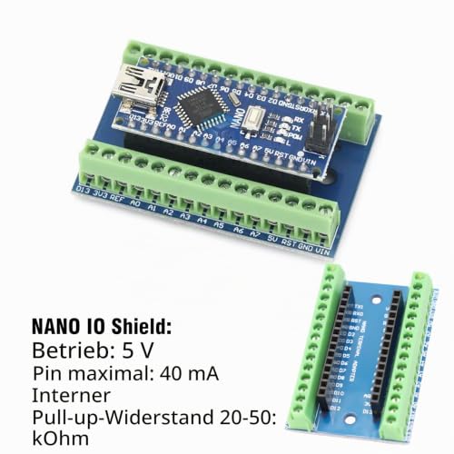 Nano Expansion Board Binghe 2 Pieces Nano Shield, Nano Holder, Nano IO Shield V1.O Simple Expansion Board with Screw Terminals Compatible with Arduino