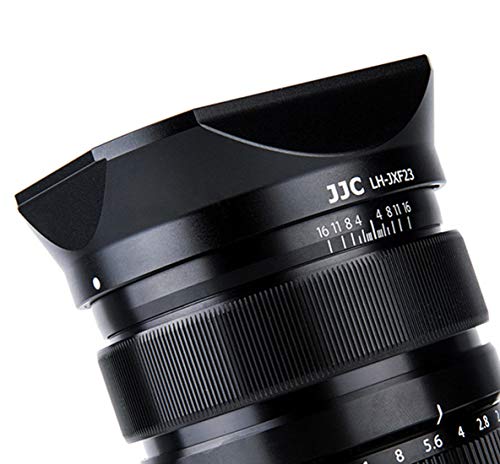 JJC LH-JXF23 Black Bayonet Metal Square Lens Hood for FUJINON XF 23mm F1.4 R XF 56mm F1.2 R XF 56mm F1.2 R APD, with Front Cap, Fuji 23mm F1.4 XF 56mm F1.2 Lens Hood, Replaces Fujifilm LH-XF23