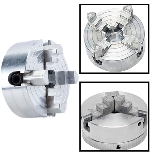 Four Jaw Chuck Z011A for Metal Mini Lathe, Zinc Alloy 4-Jaw Chuck Connecting Rod Mini Collet Lathe Accessory