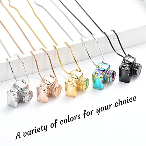 Camera Cremation Jewelry Urn Necklace for Ashes Stainless Steel Memorial Pendant for Loved Ones Digital Camera Keepsake Ash Jewelry Black