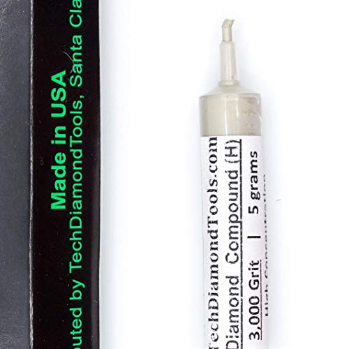 TechDiamondTools diamond polishing compound kit with five 5-gram sharpening, lapping, and finishing pastes