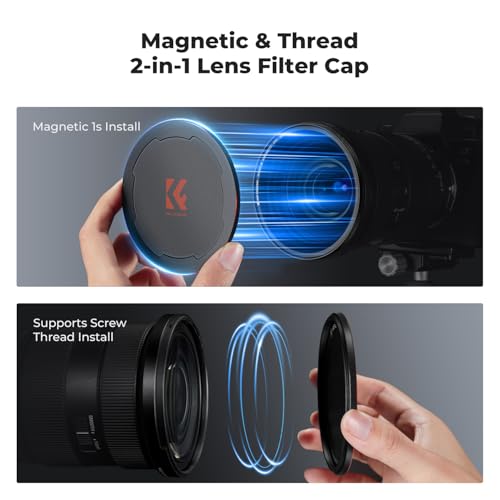 K&F CONCEPT 62mm Magnetic Polarizing Filter + Magnetic Basic Ring + Cap