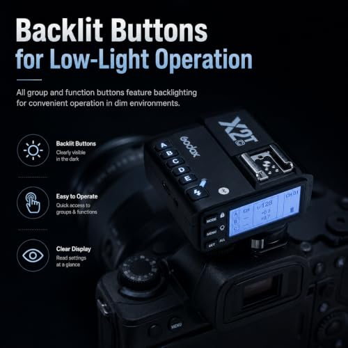 Godox X2T-C TTL Wireless Flash Trigger for Canon, 2.4G X System