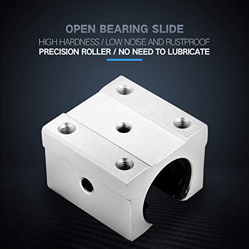 4Pcs SBR16UU 16mm Aluminum Linear Bearings Open Type Linear Motion Ball Bearing Slide Block for CNC Machines and Precision Equipment