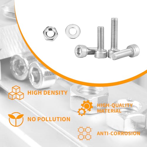 TOOINKCV 900-piece M2 stainless steel hex socket screw, nut and washer assortment set in organizer case