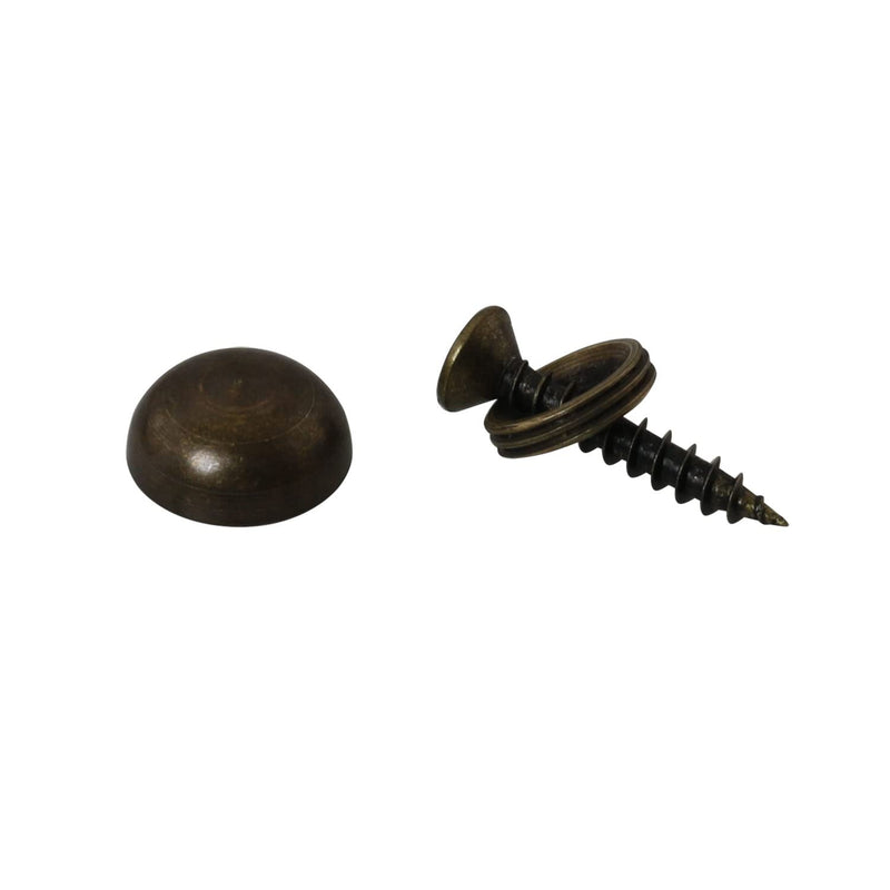 [Australia - AusPower] - 8pcs Pure Brass Decorative Screws with Caps Used as Mirror Screw Mirror Fixing Screws Cover Self-Tapping Screws (15mm, Bronze) 
