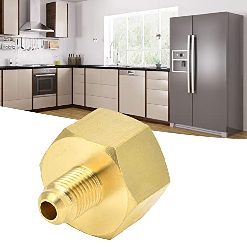 Brass Refrigerant Adapter, R134A Refrigerant Tank Adapter, W21 and 1/4SAE Air Coolant Converter Connection for AC Refrigerant System