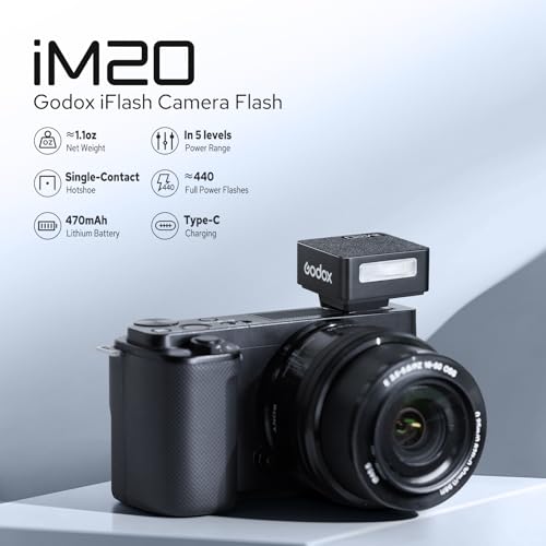 GODOX iM20 Mini Flash, GN10 Hot Shoe Mini Flash, Built in Battery