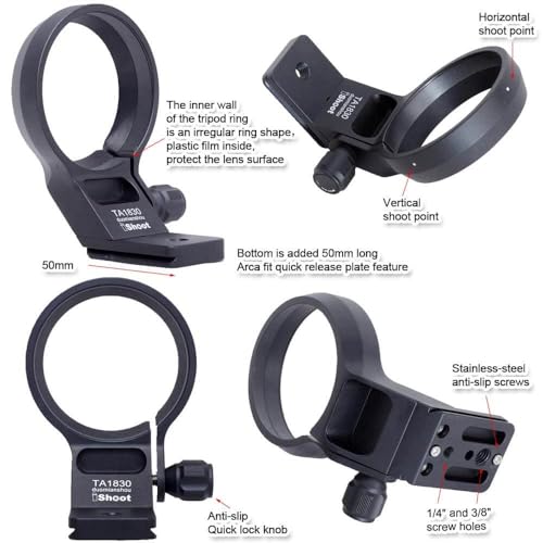 Lens Collar Tripod Mount Ring Compatible with Tamron 18-300mm f/3.5-6.3 Di III-A VC VXD B061 (X/E Mount), Lens Support Bracket Holder Bottom is Arca-Swiss Fit Quick Release Plate